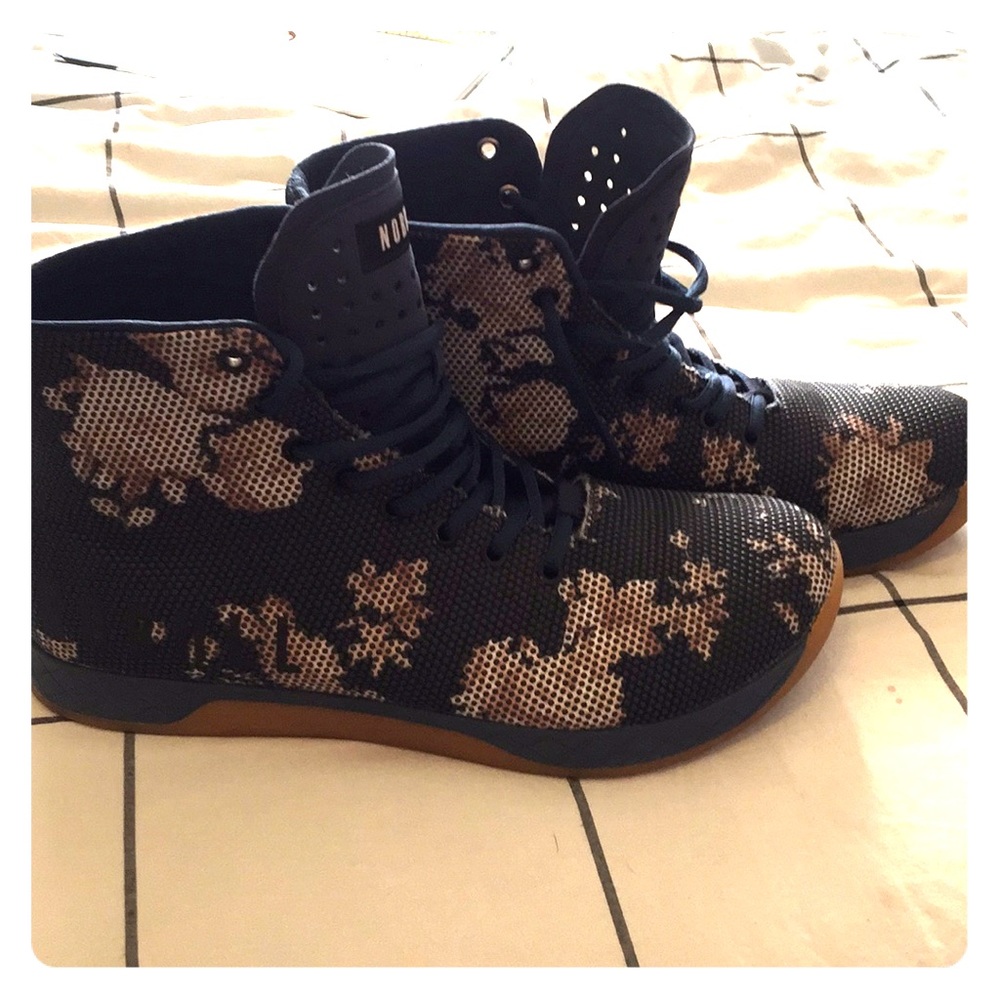 No Bull hightop navy floral  trainers